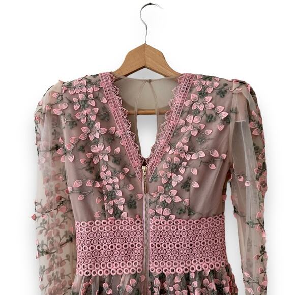 Bronx and Banco Megan Long Sleeve Mini Dress in Rose Pink Small (2-4 US) Women’s - Picture 10 of 13